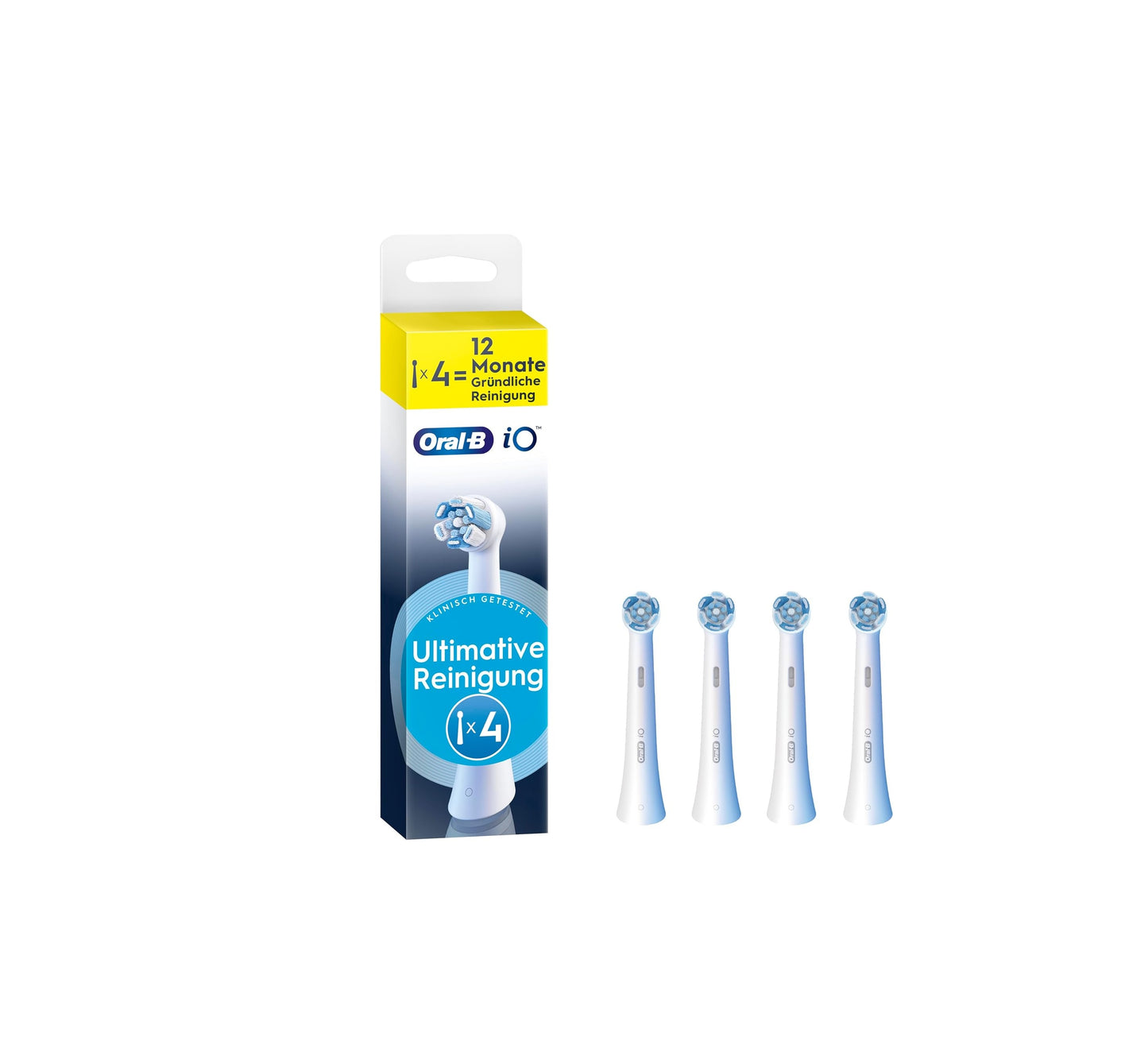 Oral B iO Ultimative Reinigung Aufsteckbürsten für elektrische Oral-B iO Zahnbürsten Weiß, 4 Stück